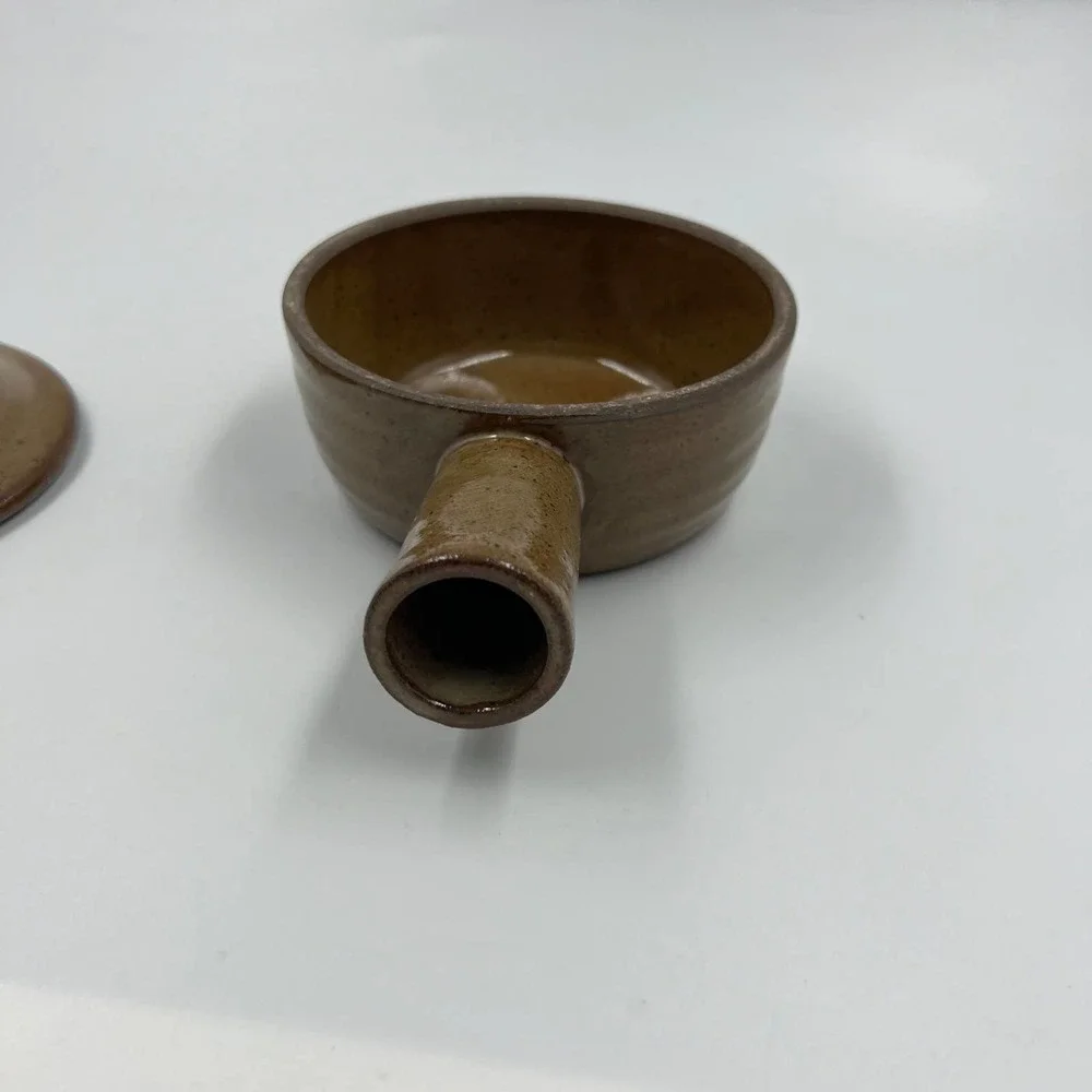 Vintage Ceramic Stoneware Pottery Small Casserole Soup Dish Earthy Small‎ Pot